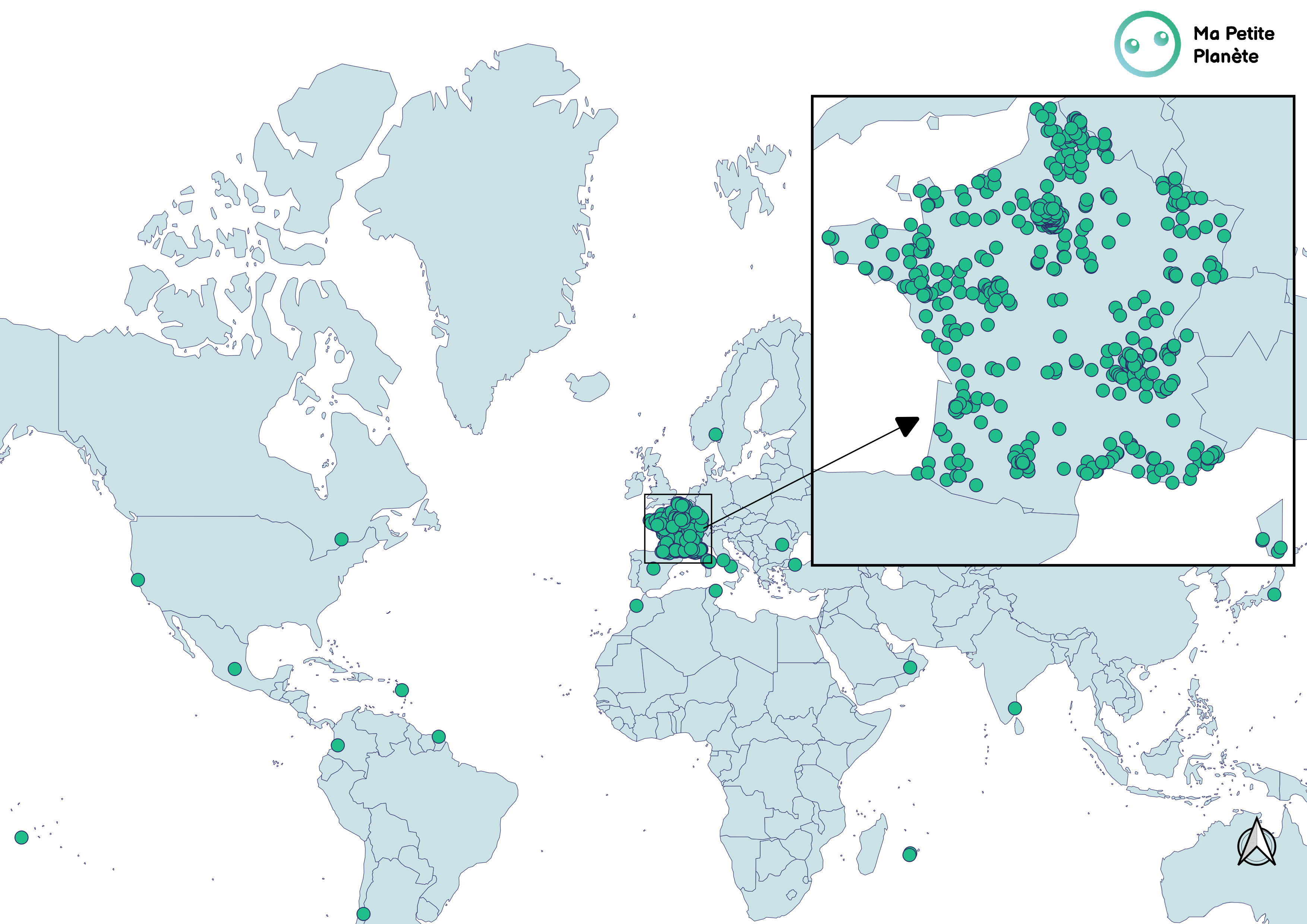 mapa del mundo donde se encuentran los estudiantes que juegan al MPP